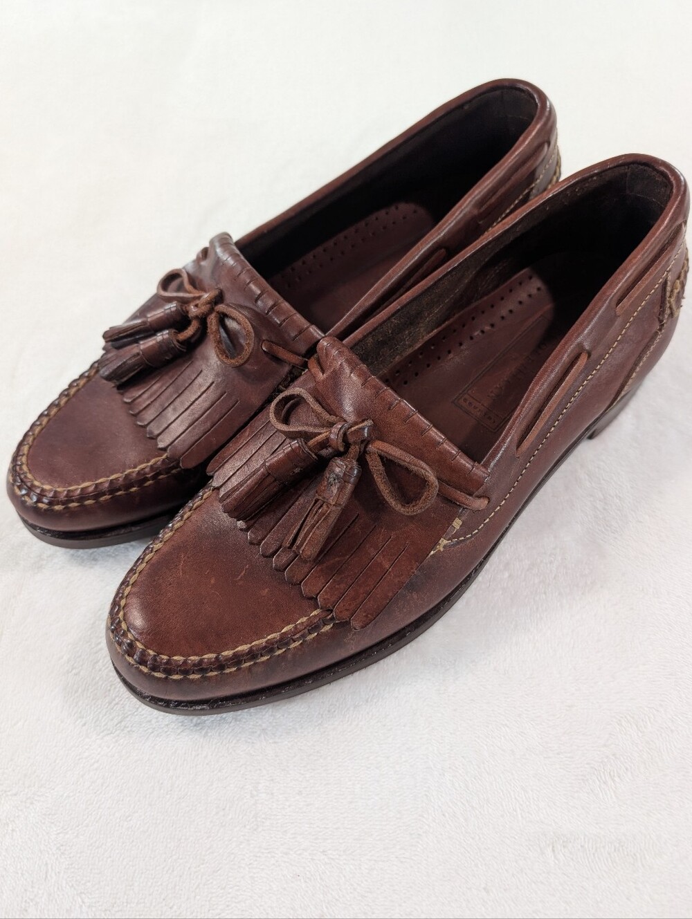Vtg Cole Haan Country Brown Leather Kiltie Tassel Loafers 10.5 Classic Preppy